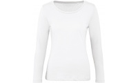 T-shirt Inspire de senhora bio de manga comprida Branca