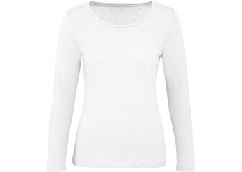 T-shirt Inspire de senhora bio de manga comprida Branca
