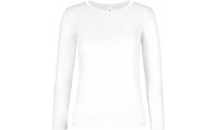 T-shirt de senhora de manga comprida #E190 Branco 3XL