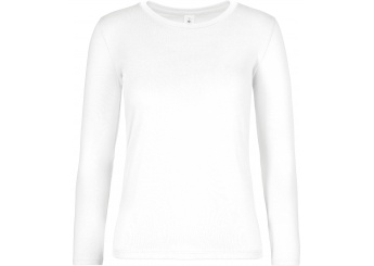 T-shirt de senhora de manga comprida #E190 Branco 3XL