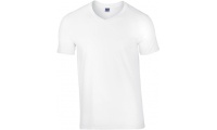 T-shirt de homem Premium decote em V Premium Cotton Adult V-Neck  Branco