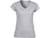 T-shirt de senhora com decote em V SOFT STYLE LADIES V-NECK RS Sport Grey