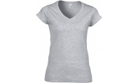T-shirt de senhora com decote em V SOFT STYLE LADIES V-NECK RS Sport Grey