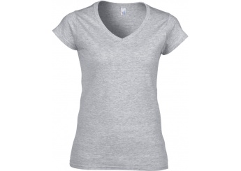 T-shirt de senhora com decote em V SOFT STYLE LADIES V-NECK RS Sport Grey