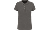 Polo de senhora de manga curta Supima Grey Heather