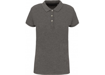 Polo de senhora de manga curta Supima Grey Heather