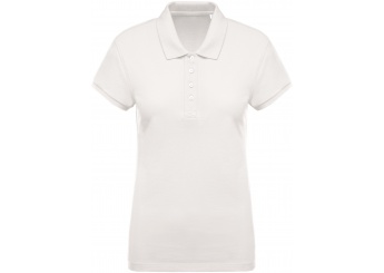 Polo piqu BIO de senhora de manga curta Branco