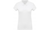 Polo piqu de senhora de manga curta Branco
