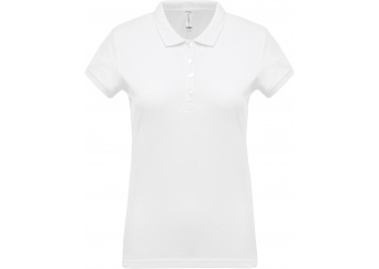 Polo piqu de senhora de manga curta Branco
