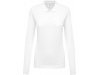 Polo piqu de senhora de manga comprida Branco