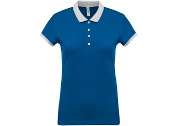 Polo de senhora piqu bicolor