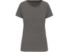 T-shirt de senhora com decote redondo de manga curta Supima Grey Heather