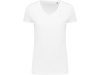 T-shirt de senhora com decote V de manga curta Supima