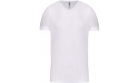 T-shirt decote V de manga curta Branco