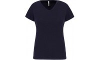 T-shirt de senhora decote V de manga curta Cores