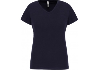 T-shirt de senhora decote V de manga curta Cores