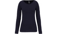 T-shirt de senhora decote redondo de manga comprida Cores