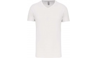 T-shirt BIO15 de homem decote V Branca 3XL 4XL 5XL