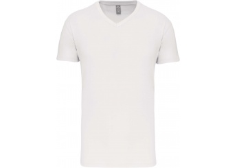 T-shirt BIO15 de homem decote V Branca