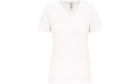 T-shirt BIO150 de senhora decote V Branca