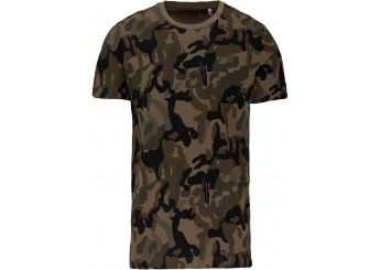 T-shirt camuflada de manga curta