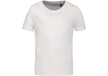 T-shirt de criana com decote redondo de manga curta Branco