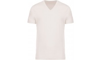 T-shirt de homem em algodo biolgico com decote V branco