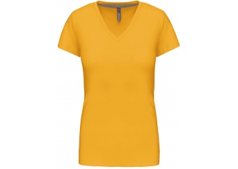 T-SHIRT DE SENHORA DE MANGA CURTA E DECOTE V Cores