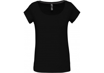 T-shirt de senhora de manga curta decote  barco