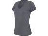 T-shirt de senhora de manga curta com decote em V em polister/algodo