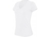 T-shirt de senhora de manga curta com decote em V em polister/algodo