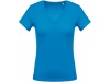 T-shirt de senhora com decote em V de manga curta Cores