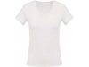 T-shirt de senhora com decote em V de manga curta Branco