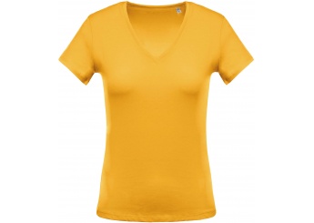 T-shirt de senhora com decote em V de manga curta Cores