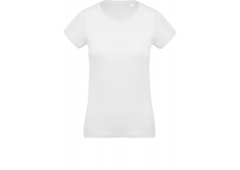 T-shirt BIO de senhora com decote redondo Branco
