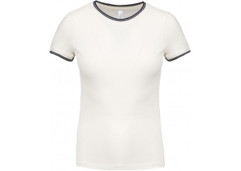 T-shirt de senhora em malha piqu com decote redondo