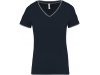  T-shirt de malha piqu de senhora com decote V