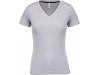  T-shirt de malha piqu de senhora com decote V