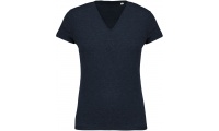 T-shirt de senhora em algodo biolgico com decote V Cores