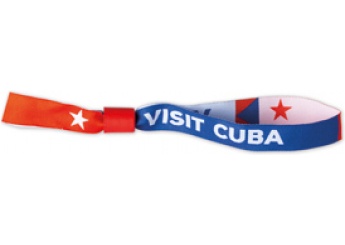 Pulseira de polister com logo tecido