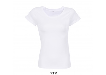 T-SHIRT CORTADA E COSIDA DE MANGAS CURTAS PARA SENHORA TEMPO WOMAN Branca