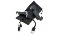 Set Auto: Carregador USB + Cabo Mltiplo + Suporte para Smartphone
