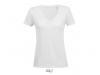 T-SHIRT FLUIDA DE SENHORA COM GOLA EM V BRANCA MOTION