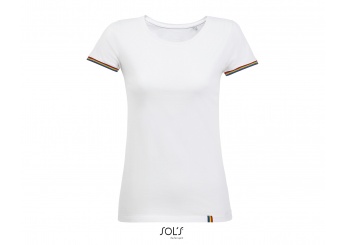 T-SHIRT DE MANGA CURTA PARA SENHORA Branca RAINBOW WOMEN