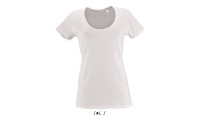 T-SHIRT METROPOLITAN COM DECOTE REDONDO PARA SENHORA Branca