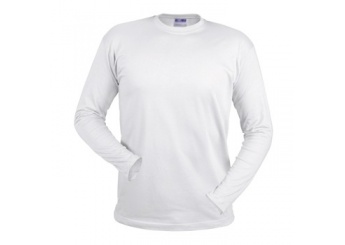 T-Shirt de Manga Comprida Gola Redonda 150-155gr/m2 Branca