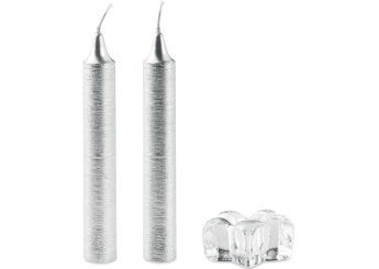 Set de 2 velas com suporte de vidro ANTIQUE